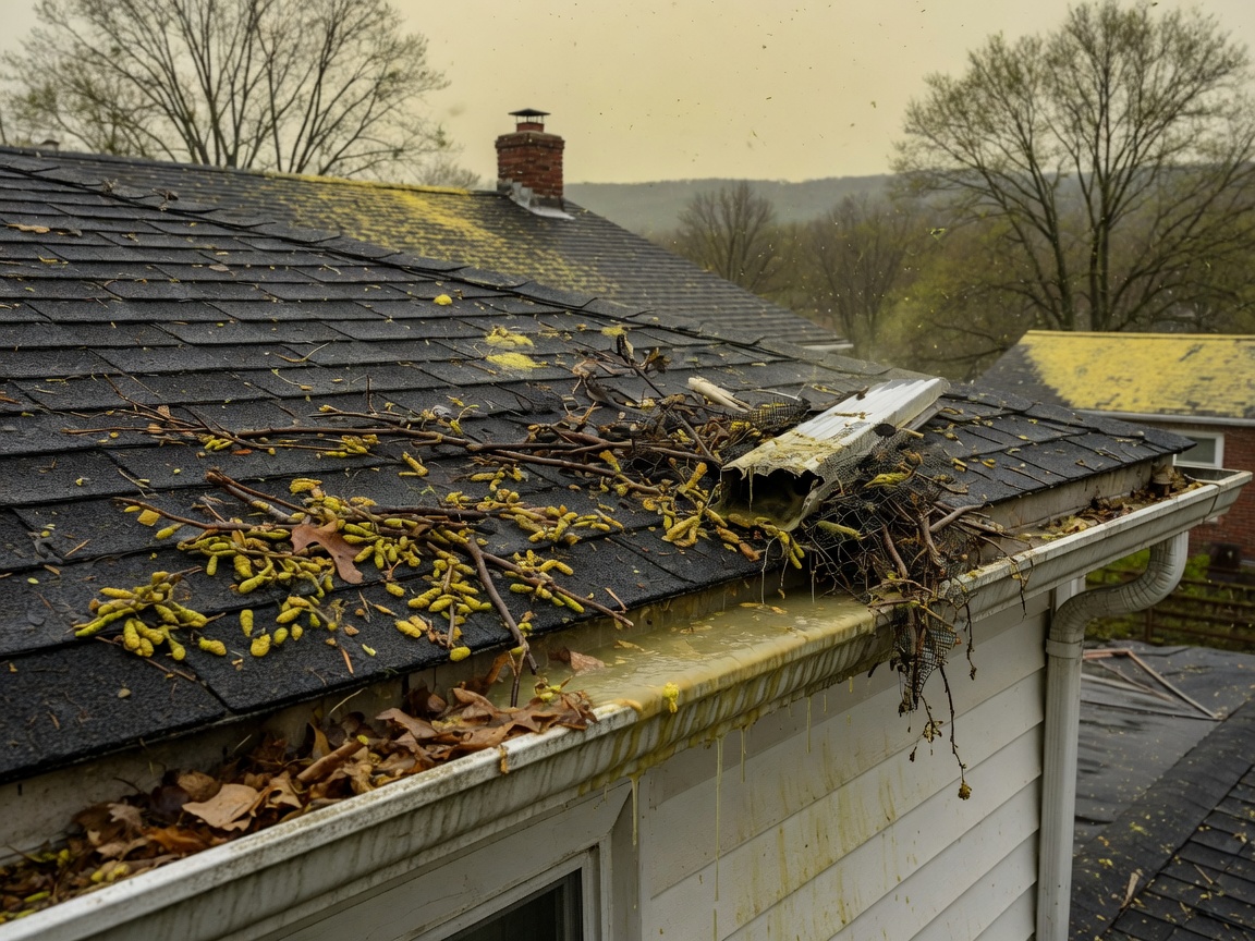How Spring Pollen and Tree Debris Affect Roof Drainage in Fishkill